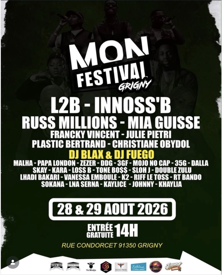 Mon Festival : L2B, Innoss'B et Russ Millions à Grigny